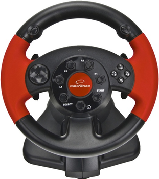 Дротове кермо Esperanza USB PC/PS3/PS2 Black/Red (EG103) (955555909875211) - Уцінка