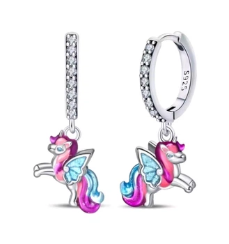 Сережки срібло 925 маніти Original стиль Pandora Єдиноріжки 7632