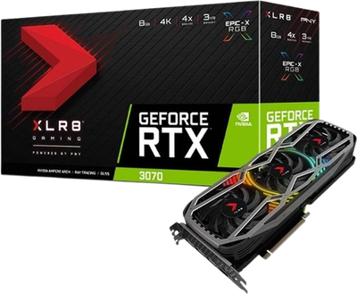 Відеокарта GeForce RTX 3070 8GB PNY XLR8 Gaming Revel Epic-X (VCG30708TFXPPB) Б/В