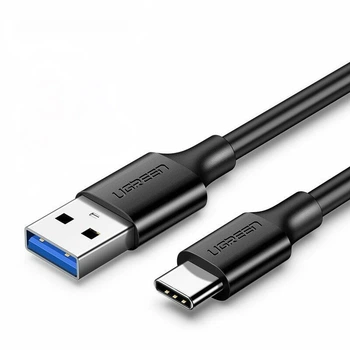 Кабель UGREEN US184 USB 3.0 - Type-C Cable Nickel Plating 1м Black (20882)