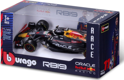 Металева модель автомобіля Bburago Red Bull Racing Oracle RB19 Max Verstappen 1:43 Чорний 18-38082 (4893993380824)