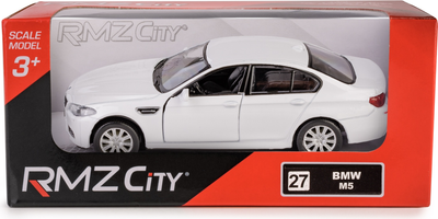 Metalowy model samochodu Daffi RMZ City BMW M5 1:32 Biały K-846 (5905422118461)