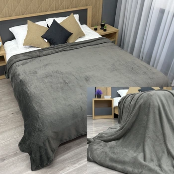 Плед-покрывало Decorator WellSoft 180х210 см однотонный Серый (87-261)