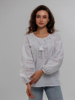 Жіноча вишита блуза Folk Moda 2XL Білий (blqna-romantichna-bla-295511159)