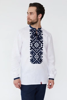 Вишиванка чоловіча із лляного полотна Folk Moda L Білий (4004-216311151)