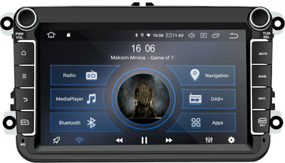 Штатная автомагнитола M.I.C. AV8V4 для VW Skoda Seat / 8" / Сенсорная / 2/16Гб / Android 6.1 / Bluetooth / WI-FI / GPS / USB / AUX / microSD slot / DAB+ Б/В