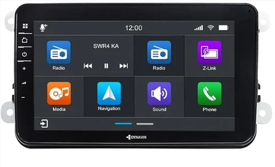 Штатная автомагнитола Dynavin D9 V8 Premium Flex для VW Skoda Seat / 8" / Сенсорная / 4/32Гб / Android 11 / Apple CarPlay / Android Auto / Bluetooth / GPS / USB / DAB+