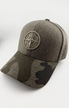 Бейсболка Тракер хаки/камуфляж Stone Island утепленная шерсть на флисе S (55/56)