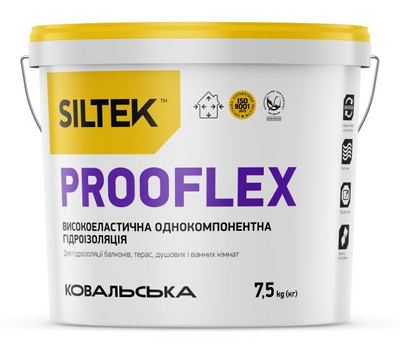 Гидроизоляция Siltek Prooflex высокоэластичная однокомпонентная, 7,5 кг
