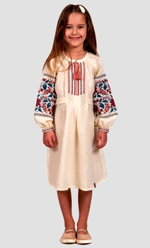 Дитяча сукня-вишиванка для дівчинки Folk Moda 134 Молочний (6012-254611178)