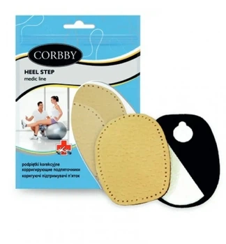 Ортопедические подпяточники Corbby Heel Step при вальгусной или варусной пятке, кожаные, женские