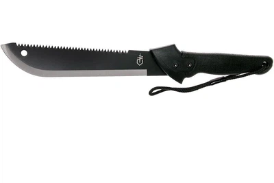 Мачете-пила 27 см з нейлоновим чохлом Gerber Gator Machete JR із високовуглецевої сталі з чорним покриттям