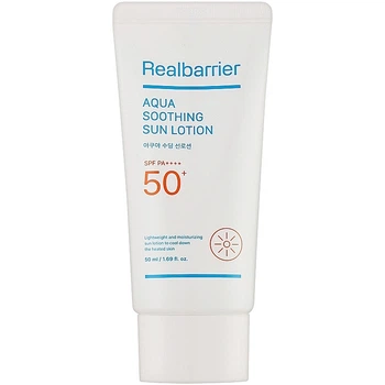 Увлажняющий солнцезащитный лосьон с охлаждающим действием Real Barrier Aqua Soothing Sun Lotion SPF 50+PA++++ 50 мл (8809911691138)