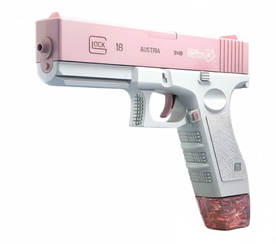 Водяной пистолет Glock 666-2 — электрический бластер на аккумуляторе, розовый, автострельба и 2 сменных резервуара