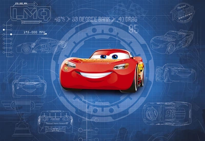 Фото обои Панно KOMAR Disney / Cars3 Blueprint бумажные моющиеся 8-488 (368х254 см)