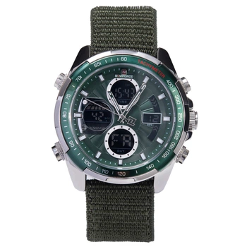 Чоловічий тактичний годинник Naviforce водостійкий Fly Army Hook Green 46 мм 2 ремінці