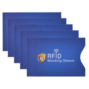 Визитница 5 штук RFID чехол для кредитных банковских карт с защитой от сканирования Синий