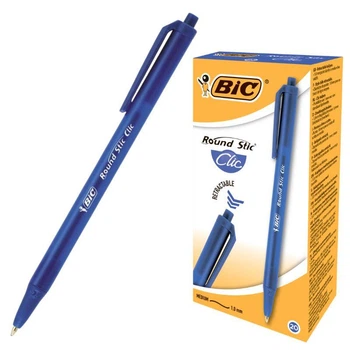 Ручка шариковая автомат "BIC" Round Stic Clic /926376//640/ синяя (20)