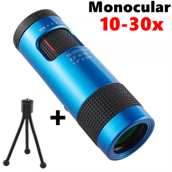 Компактный мощный монокуляр 10-30x21 с штативом – телескоп подзорная труба для наблюдения, туризма, охоты S1B