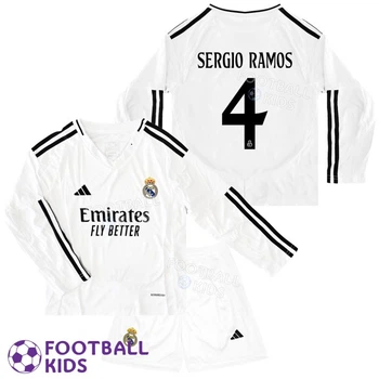 Детская футбольная форма SERGIO RAMOS 4 Реал Мадрид с длинным рукавом 2024-2025 Home 155-165 см (set3646-131343-4)