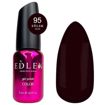 Гель-лак Edlen Color 095 бордово-шоколадний, 9 мл
