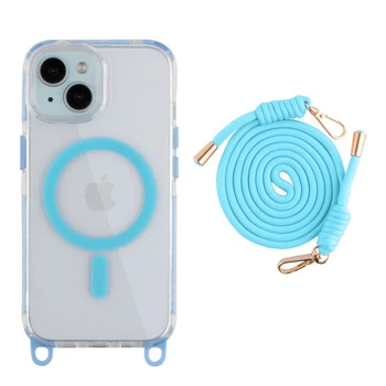 Чохол TPU+PC LanyardCase with MagSafe для iPhone 15 Колір Sky Blue