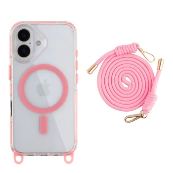 Чохол TPU+PC LanyardCase with MagSafe для iPhone 16 Колір Pink