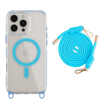 Чохол TPU+PC LanyardCase with MagSafe для iPhone 16 Pro Max Колір Sky Blue