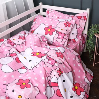 Комплект постельного белья Mirson Полуторный 143х210 см Kids Time 17-0864 Hello Kitty Pink Бязь (2200011863115)