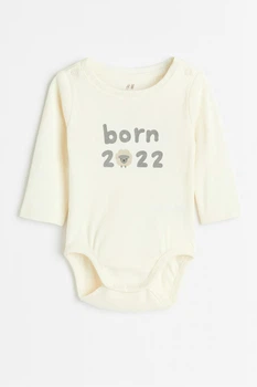 Боді H&M 979605 50см білий їжачок 2022