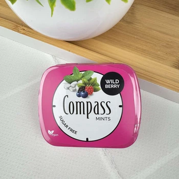 Конфеты Compass Fresh mints без сахара (дикая ягода), 14 г