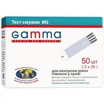 Тест-полоски для глюкометра Bionime MS 50 шт. (7640143651818) (302927)