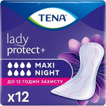 Женские урологические прокладки Tena Lady Protect+ Maxi Night (8 капель) 12 шт.