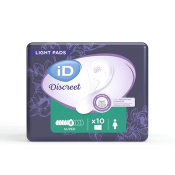 Женские урологические прокладки іD Discreet Light Super (6 капель) 10 шт.