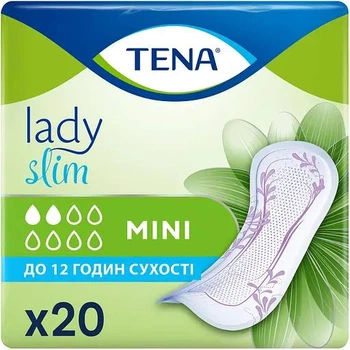 Женские урологические прокладки Tena Lady Slim Mini (2 капли) 20 шт.