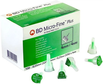 Иглы Becton Dickinson BD Micro-Fine для шприц-ручки 32 G 0.23 x 4 мм (0382903205202) №100