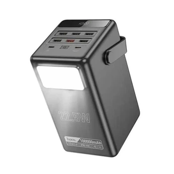 Повербанк большой емкости 100000mAh 22.5W Hoco DB03 Endure с фонариком 6хUSB/2хType-C + 10 USB ламп
