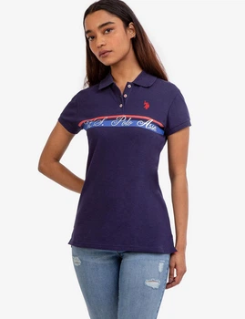 Женская футболка поло U.S. Polo Assn. (2463299138133) FOIL USPA PRINT XS Синяя