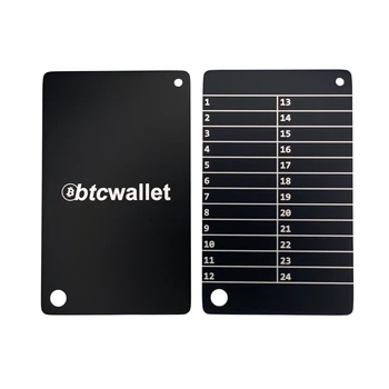 Металеві пластини Btcwallet Black Plate для зберігання сід-фрази 2 штуки + кріпильний болт