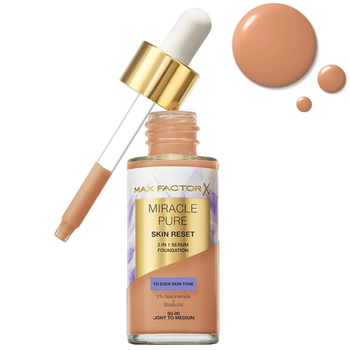 Max Factor Miracle Pure 2in1 Skin Reset Serum Foundation Тональный крем-сыворотка для лица № 60-80 "Light to Medium"