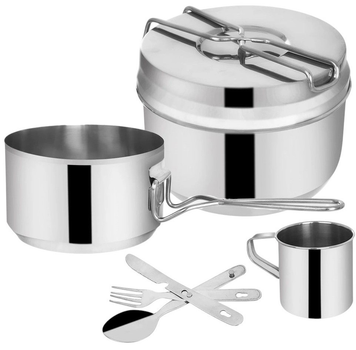 Zestaw naczyń turystycznych Orion stalowy Srebrny 7 elementów (8592381120238)