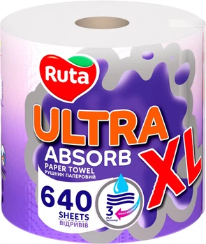Бумажные полотенца Ruta Ultra XL 3 слоя 640 отрывов (4820202898153)