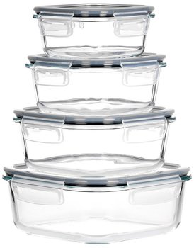 Набір контейнерів для їжі Vilde скляні з кришками та ущільнювачами 4 шт (5904316497101)