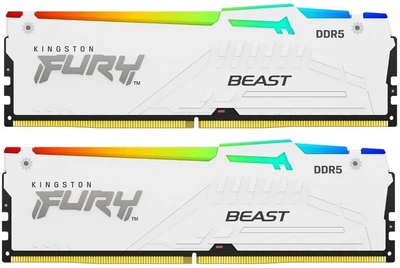 Модуль памяти Kingston Fury DDR5 32GB (2x16) 6400MHz Beast White RGB EXPO (KF564C32BWEAK2-32)