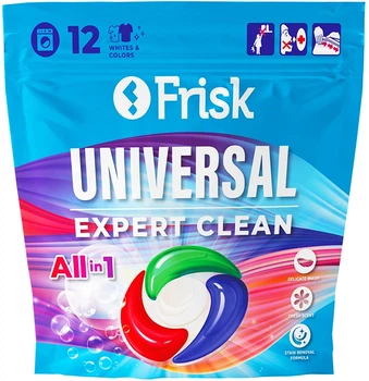 Універсальні капсули для прання Frisk Expert Clean All in 1 12 шт (4820197123476)