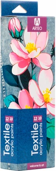 Набор акриловых красок для росписи тканей Arteo Flowers 12 шт x 10 мл (4823098545040)