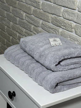Набор 2 полотенца Malloory Home светло-серого цвета 46х95 см+ 68х136 см