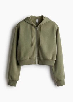 Зіп-худі з бавовни H&M 1193900007c42 L хакі (100001072)