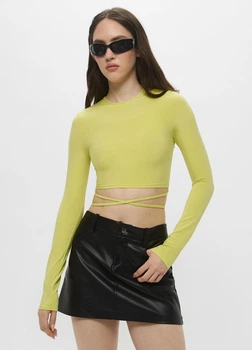Укорочений топ H&M 970594002c42 S салатовий (100001070)