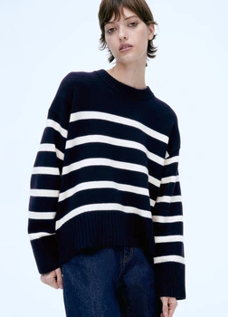 Свитер в составе с шерстью H&M 1263621004c42 XS Темно-синий (100001002)